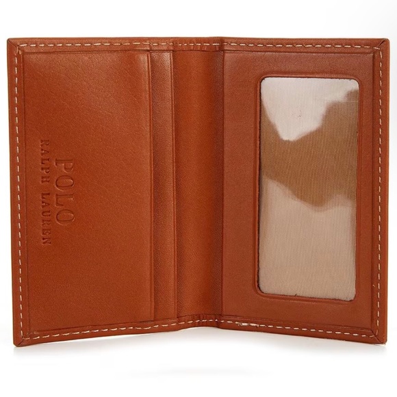 POLO RALPH LAUREN BURNISHED LEATHER CARD WALLET - Picture 3 of 6
